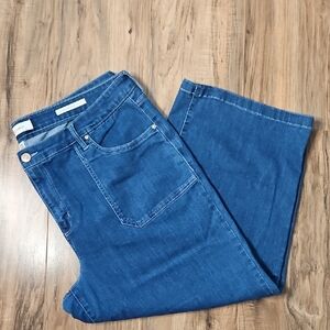 Vintage America High Rise Wide Leg Crop  Blue Women's Jeans 18W